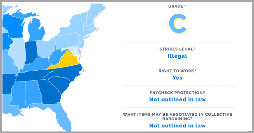 Virginia drops from A+ to C in worker freedom largest decrease in the ...